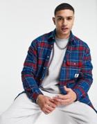 Asos Actual 90s Oversized Shirt With Logo Tab-blues