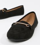 Raid Wide Fit Viera Black Snaffle Detail Flat Shoes