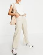 Weekday Linear Organic Blend Cotton Wide Leg Pull On Jeans In Ecru-neutral