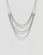 Asos Design Layered Chain Necklace - Silver
