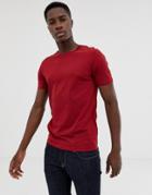 Selected Homme T-shirt In Pima Cotton-red