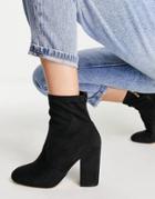 Office Aisling Stretch Block Heel Ankle Boots In Black