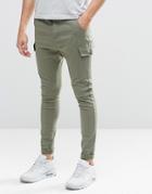 Siksilk Super Skinny Cargo Jeans - Khaki