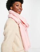 Asos Design Scarf With Raw Edge In Light Pink - Lpink