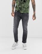 New Look Slim Fit Cropped Jeans In Gray - Gray
