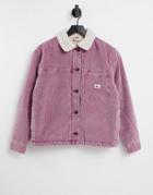 Quiksilver Raglan Cord Jacket In Pink-gray