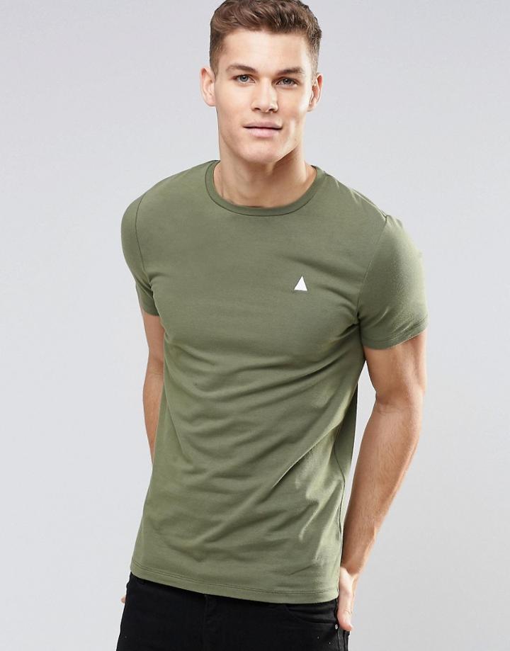 Asos Muscle T-shirt With Embroidery In Green - Moss
