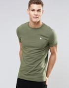Asos Muscle T-shirt With Embroidery In Green - Moss