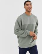 Asos Design Oversized Sweatshirt In Gray With Reverse Panel - Gray