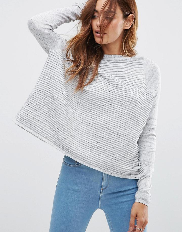 Asos Ripple Stitch Sweater - Gray Nep