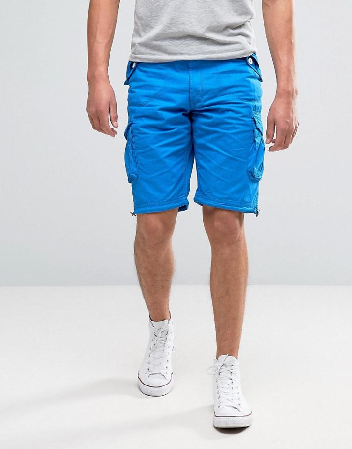 Brave Soul Cargo Shorts - Blue