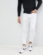 Love Moschino Skinny Jeans In White With Milano Logo - White
