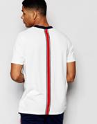 Asos Loungewear T-shirt In Pique With Stripe Taping Detail - Off White