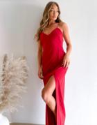 Vesper Stray Maxi Dress In Deep Red