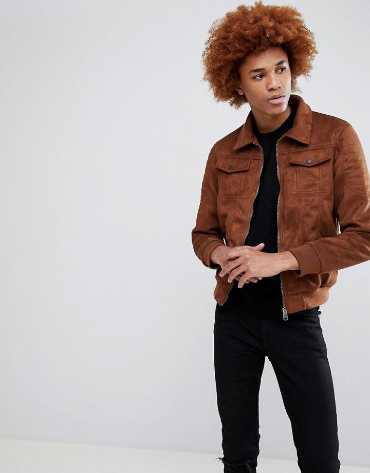 Criminal Damage Niro Suedette Jacket - Tan