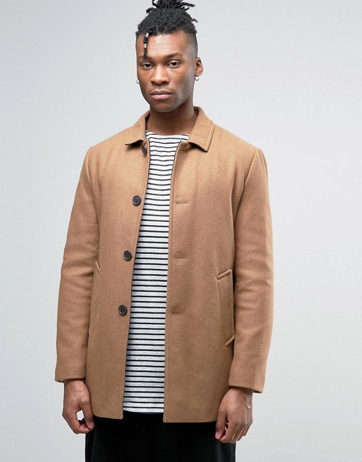 Selected Wool Trench Coat - Tan