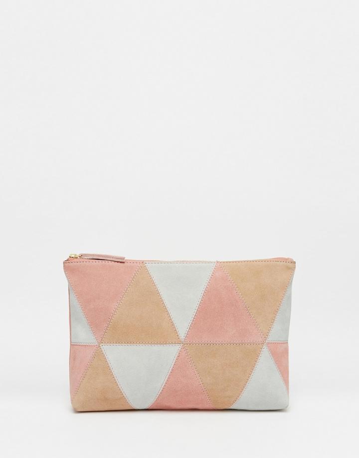 Asos Suede Panel Clutch Bag - Multi