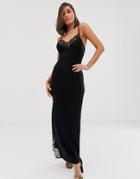 Club L London Lace Detail Cami Maxi Dress - Black