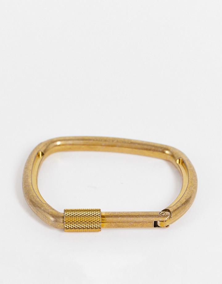 Calvin Klein Hinge Fasten Bangle In Antique Gold