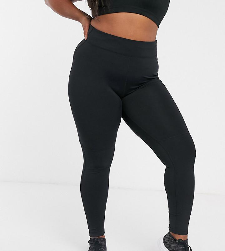 Asos 4505 Curve Run Legging With Tie Waist-black