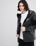 Herschel Supply Co Forecast Hooded Jacket Rubberised Showerproof In Black - Black
