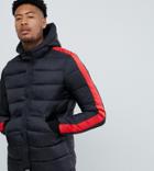Sixth June Puffer Jacket With Red Taping Exclusive To Asos-black