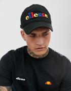 Ellesse Lunack Cap With Multi Logo In Black