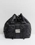 Mango Quilted Duffle Backpack - Black