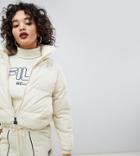 Fila Padded Jacket With Logo Tape Detail - Cream