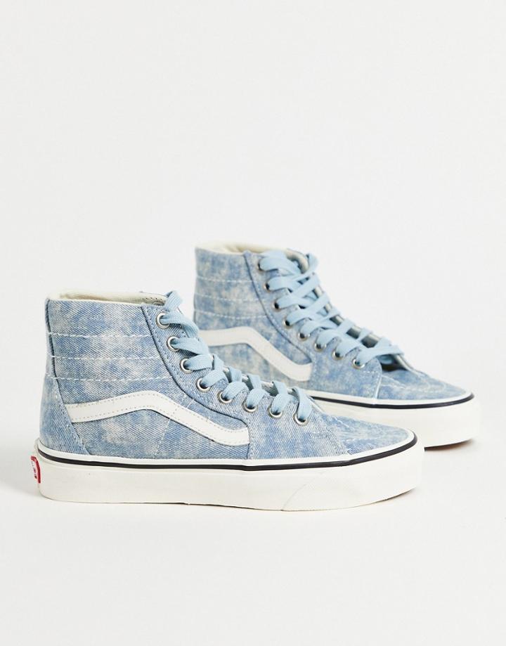 Vans Sk8-hi Tapered Denim Destroy Sneakers In Sky Blue-blues