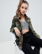 Pull & Bear Camo Printed Jacket In Multi - Multi