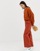 Weekday Ace Wide Leg Jeans In Rust - Brown