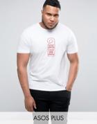 Asos Plus T-shirt With Do Not Disturb Print - White
