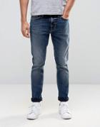 Nudie Lean Dean Slim Tapered Jeans Deep Dark Indigo - Navy