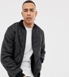 Jacamo Tall Quilted Jacket With Fleece Lining - Black
