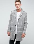 Another Influence Checked Overcoat Jacket - Gray