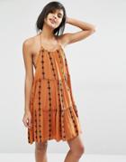 Vero Moda Embroidered Swing Dress - Tabacco