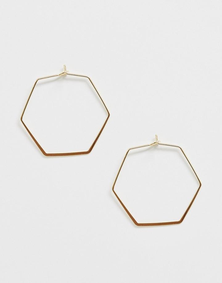 Nylon Hexagonal Earrings - Gold