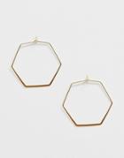 Nylon Hexagonal Earrings - Gold