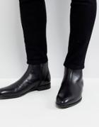 Hugo Leather Zip Boots In Black - Black