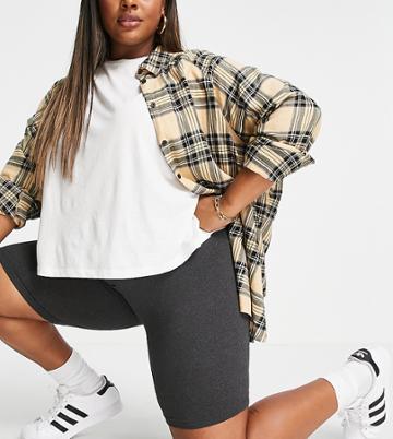 Brave Soul Plus Sindy Legging Shorts-grey