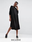 Monki Oversized Jersey Midi Dress - Black