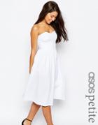 Asos Petite Bandeau Midi Dress - White