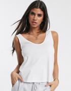 Asos Design Ultimate Organic Cotton Scoop Neck Tank Top In White