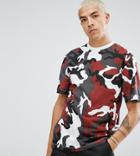 Reclaimed Vintage Revived Oversized T-shirt In Red Camo - Gray