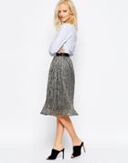 Greylin Sonia Metallic Midi Skirt - Gold Metallic