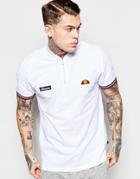 Ellesse T-shirt With Zip Neckline - Optic White