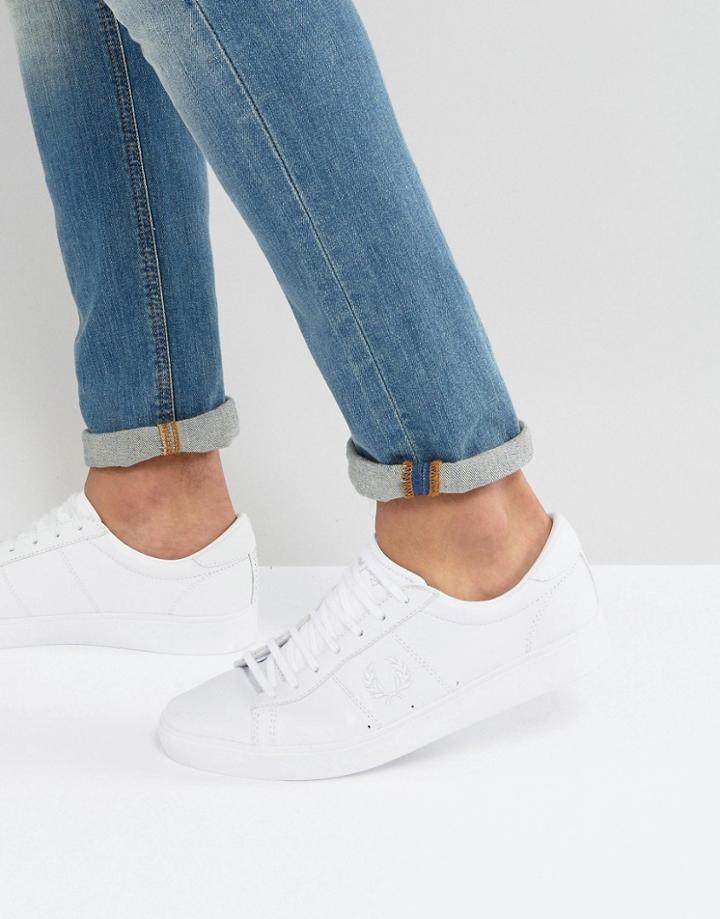 Fred Perry Spencer Leather Sneakers In White - White