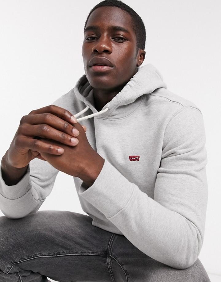 Levi's Original Hoodie With Batwing Logo In Gray Heather-grey