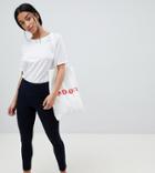 Asos Design Petite Rivington High Waisted Jeggings With Athleisure Styling In Indigo Wash - Blue